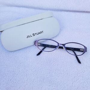 JILL STUART JS308-3 Eyeglasses Frame Metal Lavender Purple Semi Cat Eye Full Rim